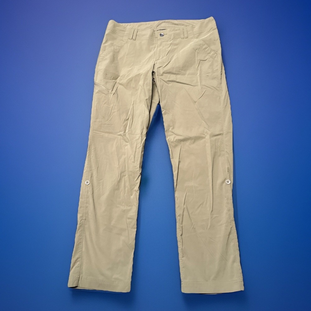 Marmot Women's Size 12 Tan Khaki Roll Up Convertible Hiking Pants with Pockets